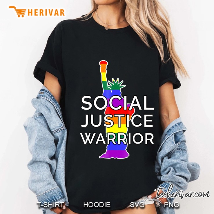 Sjw Social Justice Warrior Statue Of Liberty Rainbow Ladies Tee