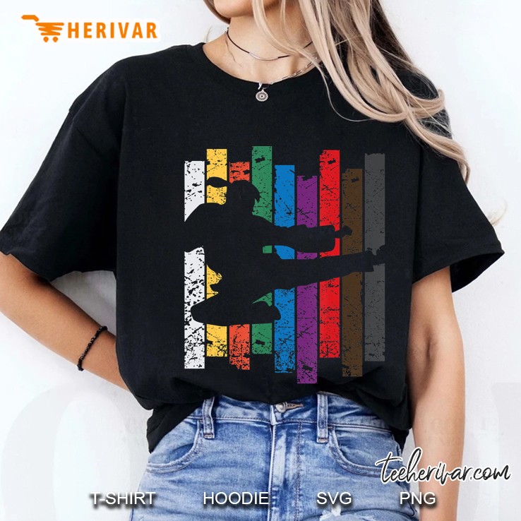 Taekwondo Kick Martial Arts Rainbow Karate Ladies Tee