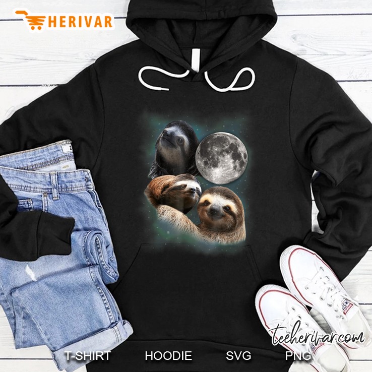 Three Sloths Moon Parody Shirt - Funny Wolf Parody Tshirt Hoodie