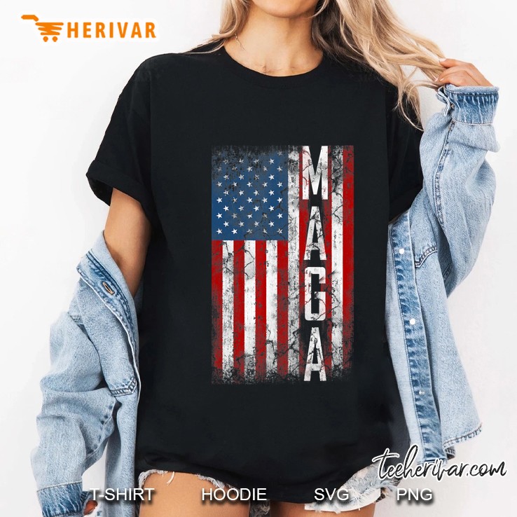 Vintage Grunge Maga American Flag Lover Funny Gift Ladies Tee