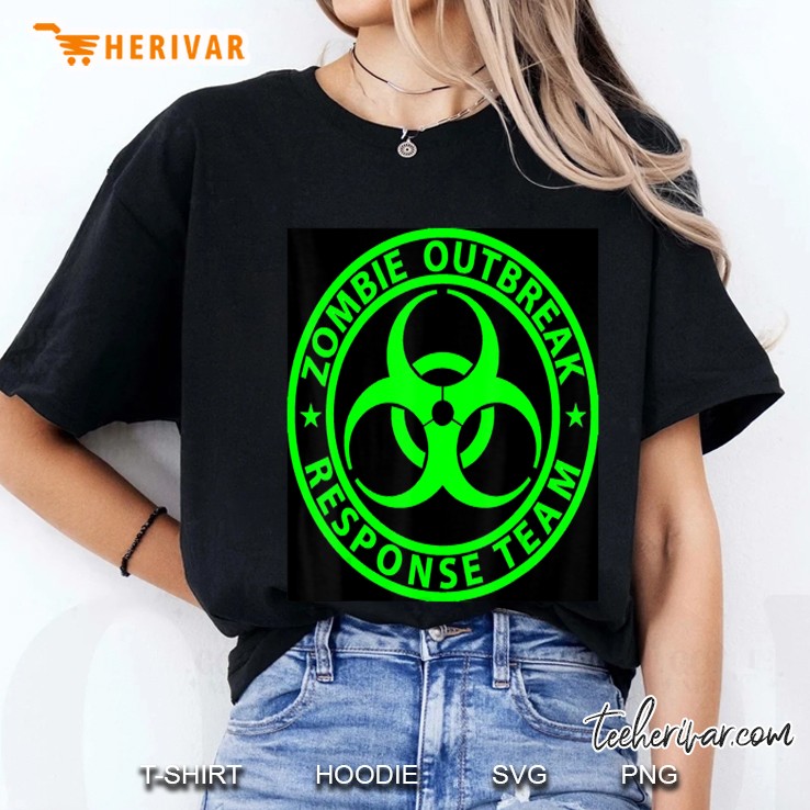 Zombie Outbreak Response Team Sign Undead Fantasy Horror Ladies Tee