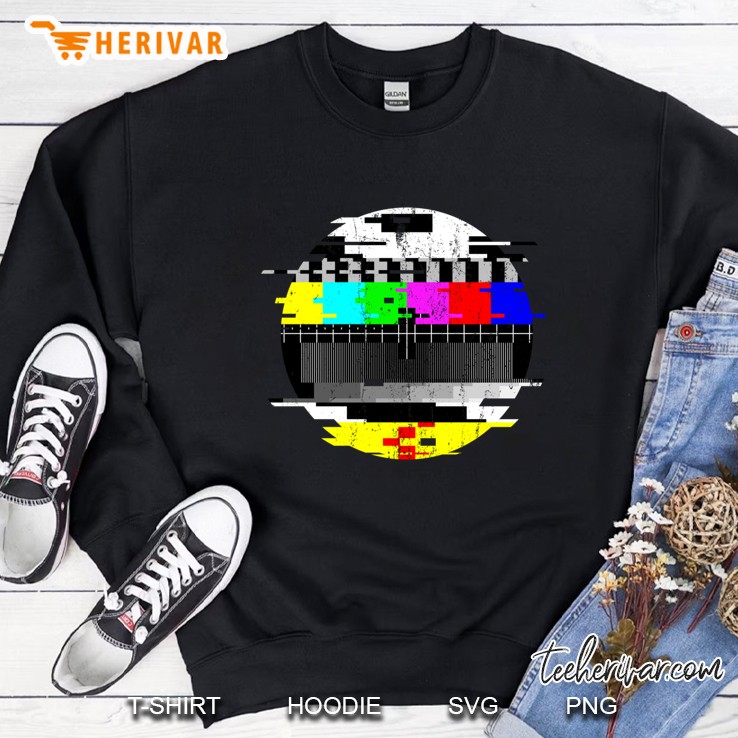 Vintage Glitched Tv Test Pattern Graphic Classic Sweatshirt