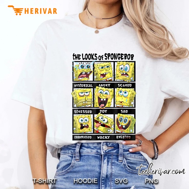 Spongebob Squarepants Multiple Looks & Emotions Ladies Tee