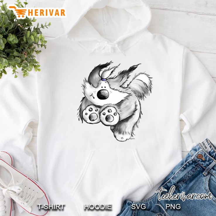 Flying Bearded Collie Slim Fit Hoodie