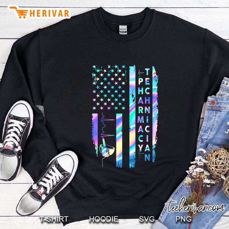 Technician Pharmacy Colorful American Flag Sweatshirt