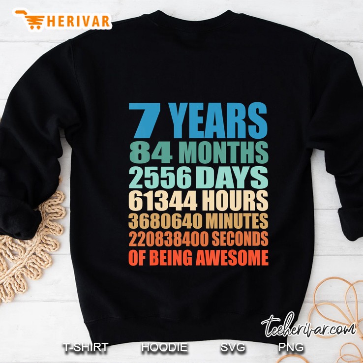 7 Years Old 7Th Birthday Vintage Retro 84 Months Sweatshirt