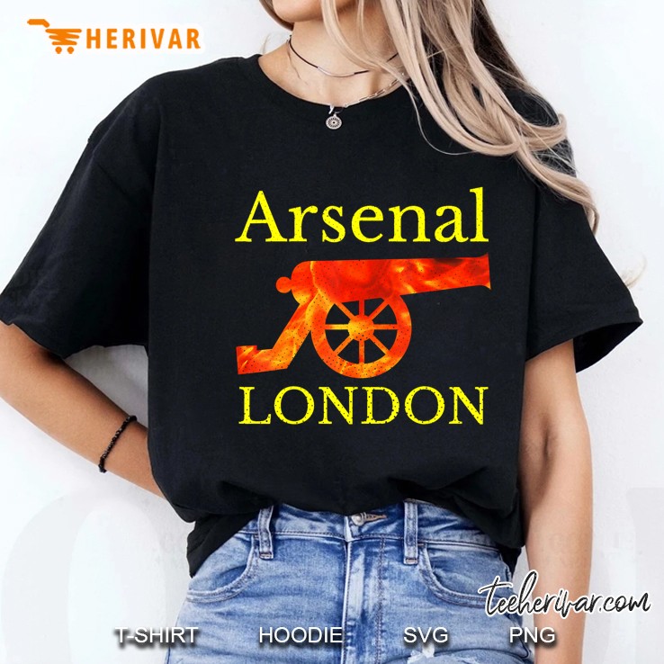 Arsenal London Soccer Jersey Cannon Flames Stressed Hoodie