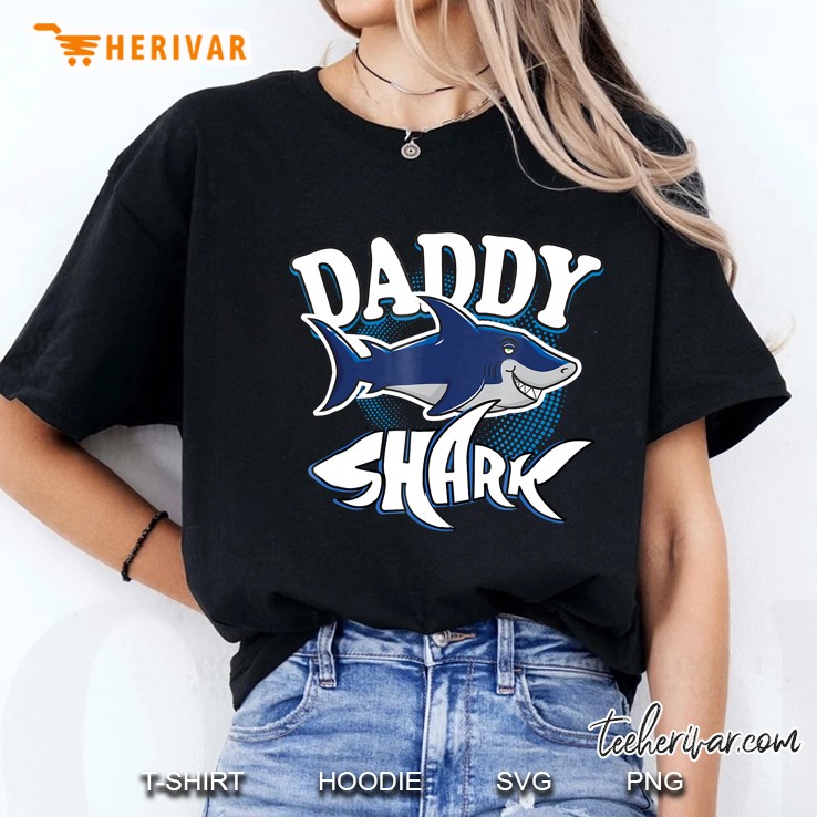 Funny Daddy Shark Shirt Funny Shark Gift Tshirt Dad Birthday Ladies Tee