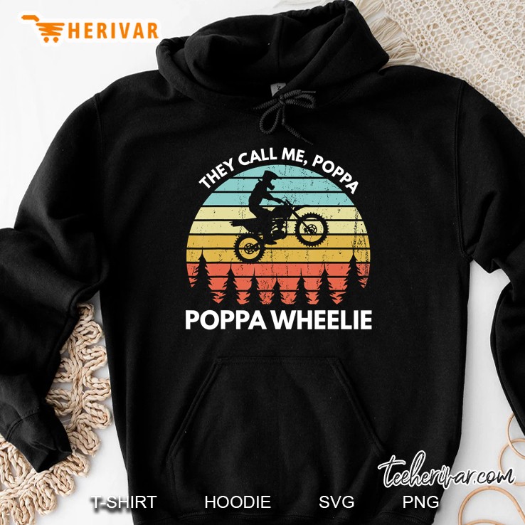 Funny Motocross Vintage Dirt Bike Poppa Wheelie Braaap Hoodie