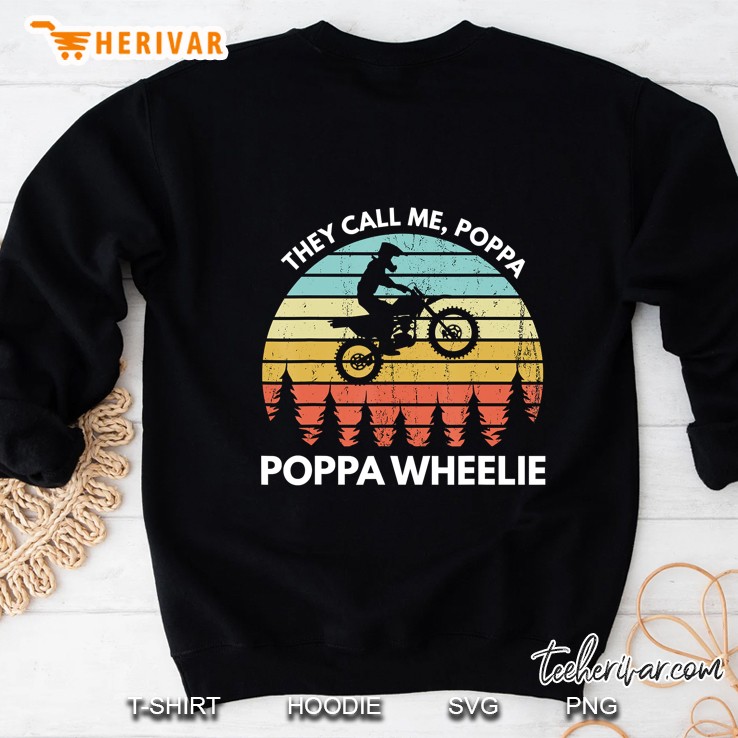 Funny Motocross Vintage Dirt Bike Poppa Wheelie Braaap Sweatshirt