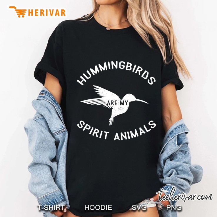 Hummingbirds Are My Spirit Animals Bird Design Gift Premium Ladies Tee