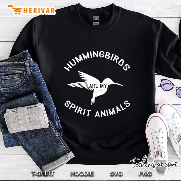 Hummingbirds Are My Spirit Animals Bird Design Gift Premium Sweatshirt