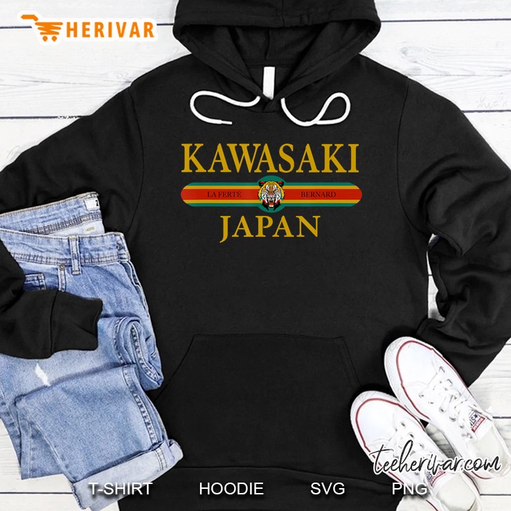 Kawasaki City Japan - Japanese Tiger Face - Vintage Kawasaki Hoodie