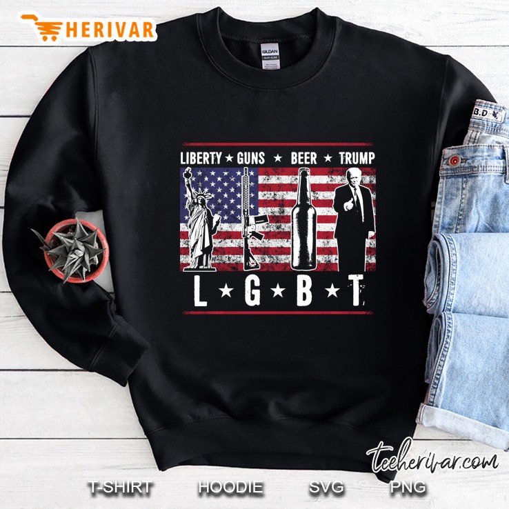 Liberty Guns Beer Trump Lgbt Parody Funny Gift Sweatshirt