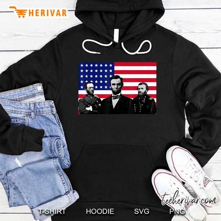 Lincoln And His Generals Grant And Sherman Civil War Shirt Hoodie