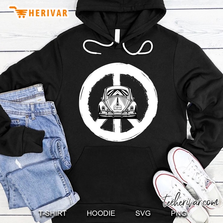 Retro Peace Car Beetle Buggy Bug Auto California Love Lgbt Hoodie