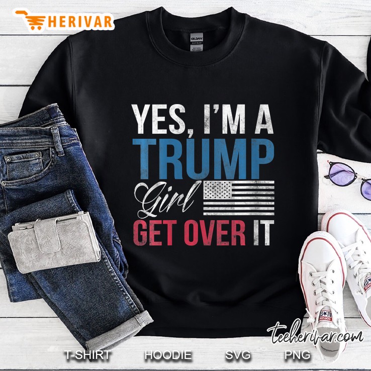 Womens Yes, I Am A Trump Girl Get Over It Trump 2020 V-Neck Mugs