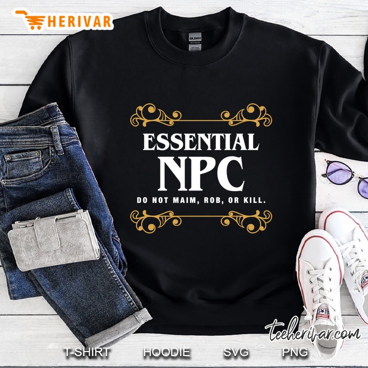Essential Npc Non-Playable Character Gaming Sweatshirt