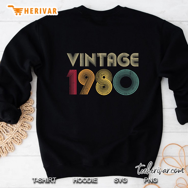 1980 40Th Birthday Gift Vintage Retro Men Women 40 Years Old Sweatshirt
