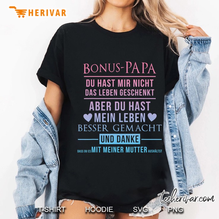 Bonus Papa Stiefvater Leben Besser Gemacht Geschenk Ladies Tee