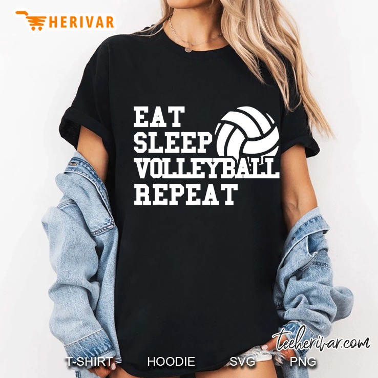 Eat Sleep Volleyball Repeat Funny Volleyball Player Novelty Hoodie