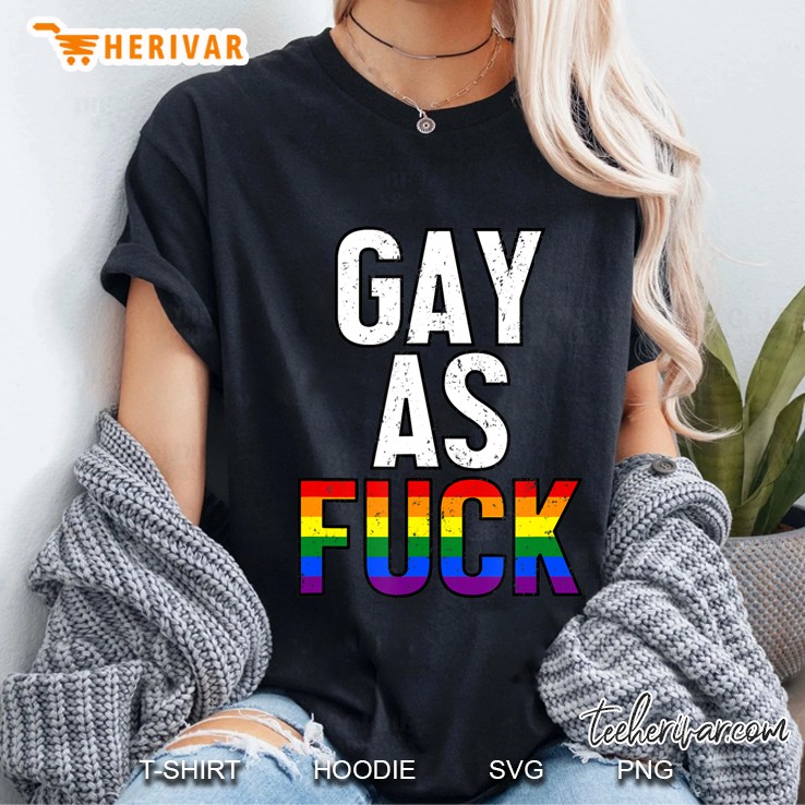 Gay Af - Coming Out Lgbt Rainbow Pride Vintage Hoodie