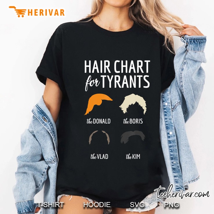 Hair Chart For Tyrants (Trump, Boris, Putin, Kim Jong Un) Ladies Tee