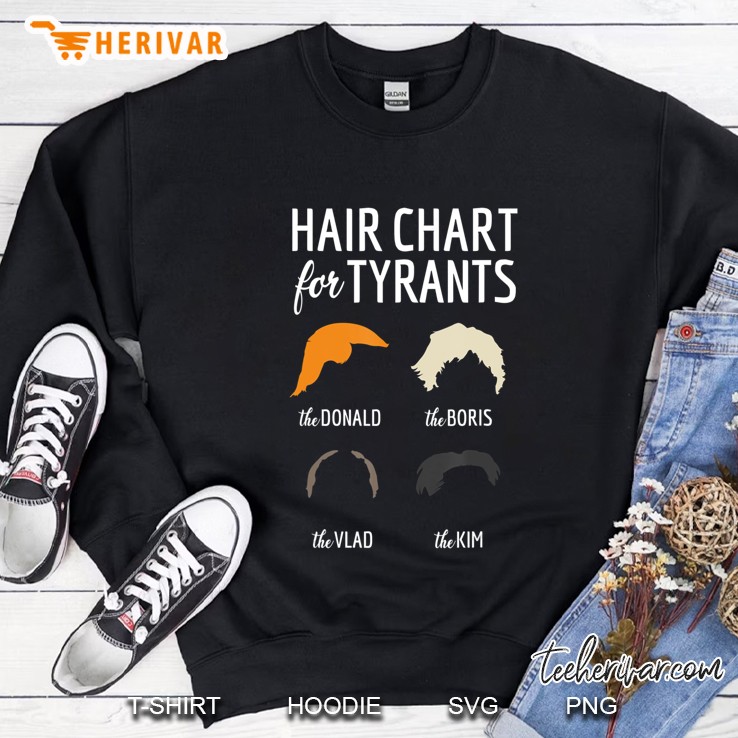Hair Chart For Tyrants (Trump, Boris, Putin, Kim Jong Un) Sweatshirt