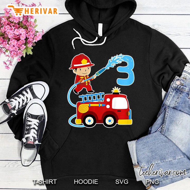 Kinder Kinder Feuerwehrauto 3. Geburtstag Jungen Hoodie