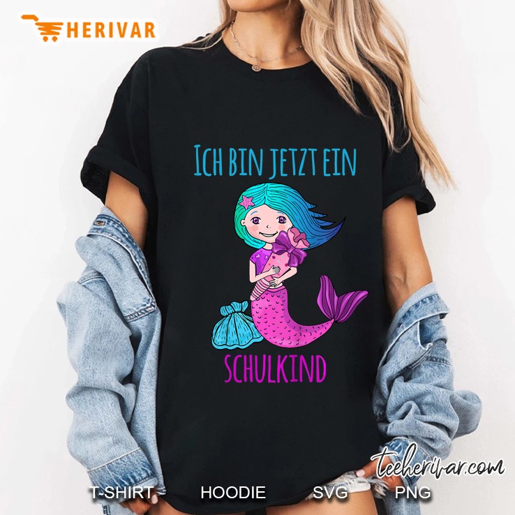Kinder Süße Meerjungfrau Ich Bin Jetzt Ein Schulkind Ladies Tee