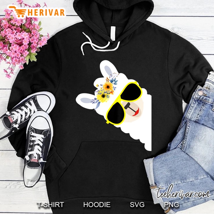 Lustiges Lama Alpaka Mit Sonnenbrille Hoodie
