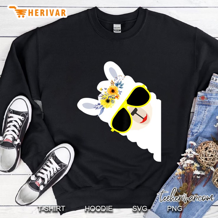 Lustiges Lama Alpaka Mit Sonnenbrille Sweatshirt