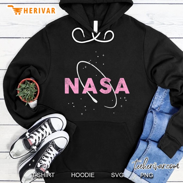 Nasa Pink Logo With White Space Ring Graphic Hoodie