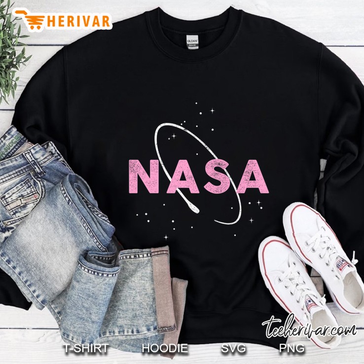 Nasa Pink Logo With White Space Ring Graphic Sweatshirt