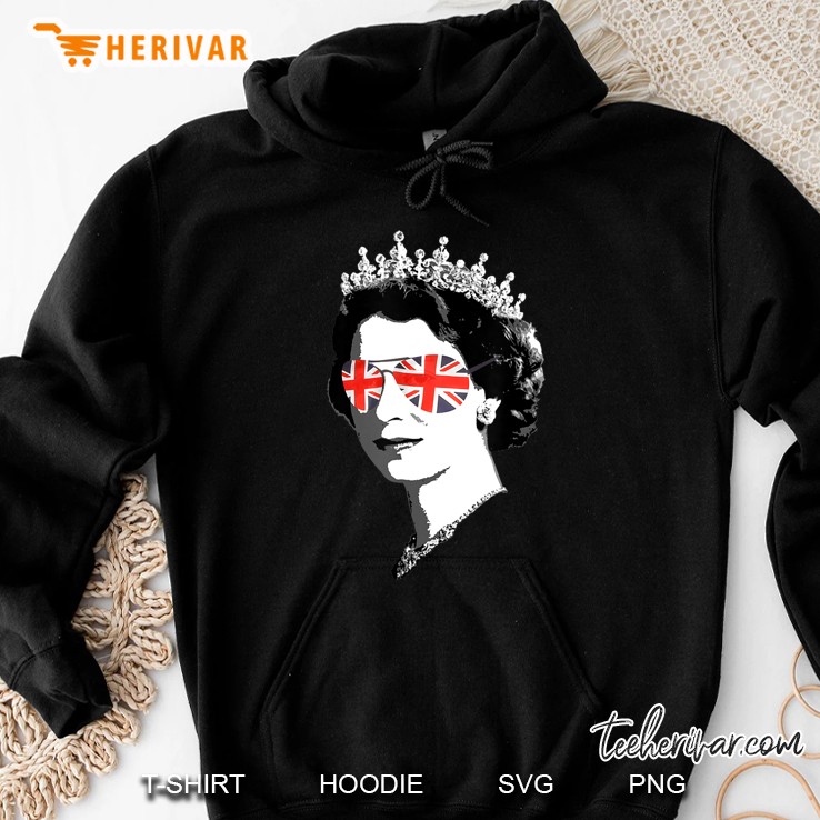 Queen Elizabeth Ii Sonnenbrillen Britische Krone Union Jack Hoodie