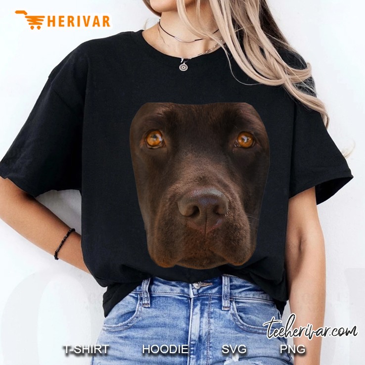 Schokoladenlabor Liebhaber Dunkelbraunes Hundegesicht Kostüm Ladies Tee