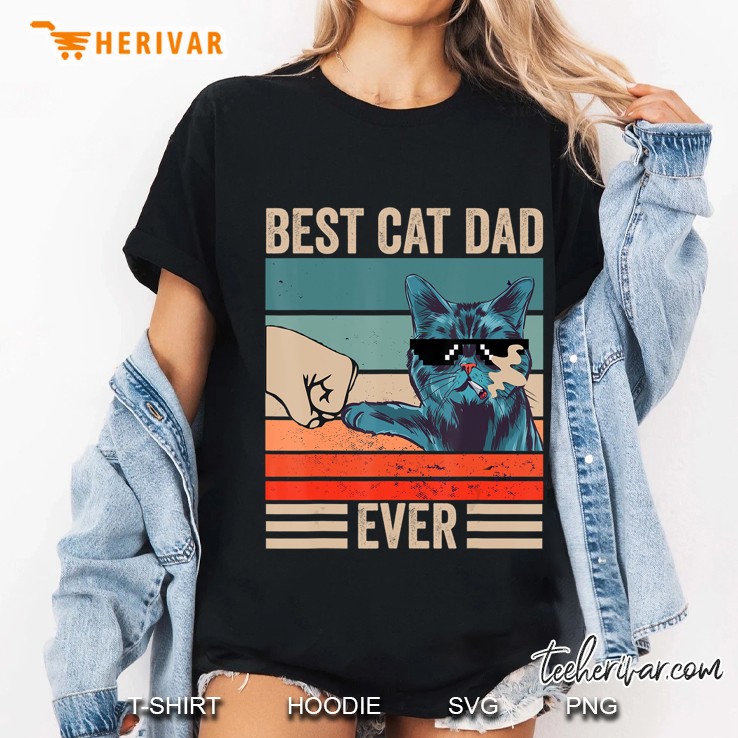 Vintage Best Cat Dad Ever Bump Fist Father
