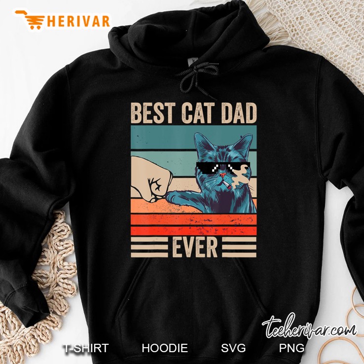 Vintage Best Cat Dad Ever Bump Fist Father