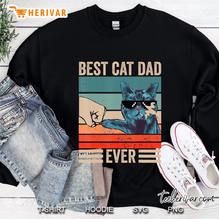 Vintage Best Cat Dad Ever Bump Fist Father