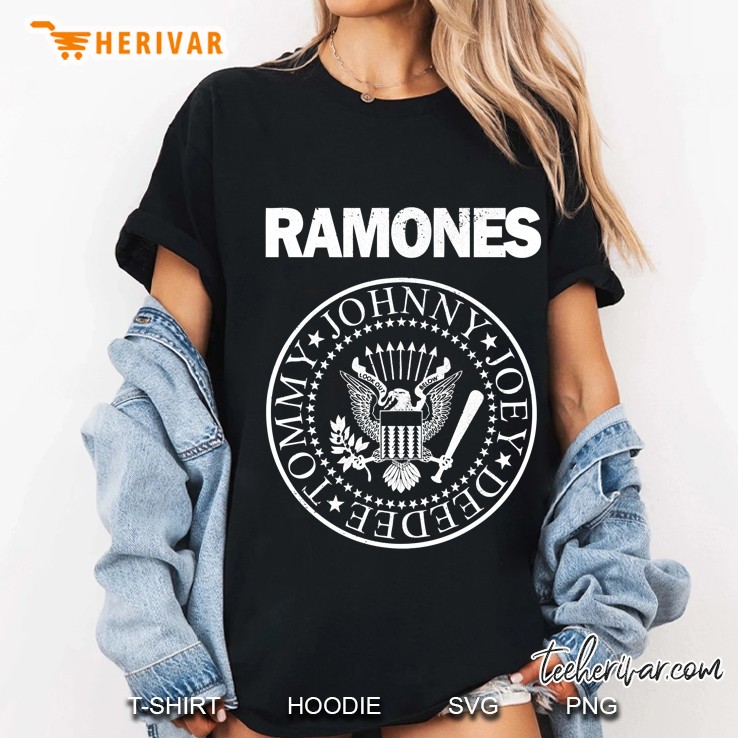 Ramones (White Distressed Design) Ladies Tee