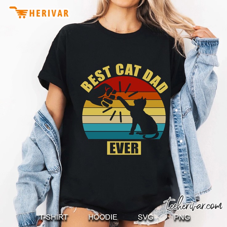 Vintage Best Cat Dad Ever Ladies Tee