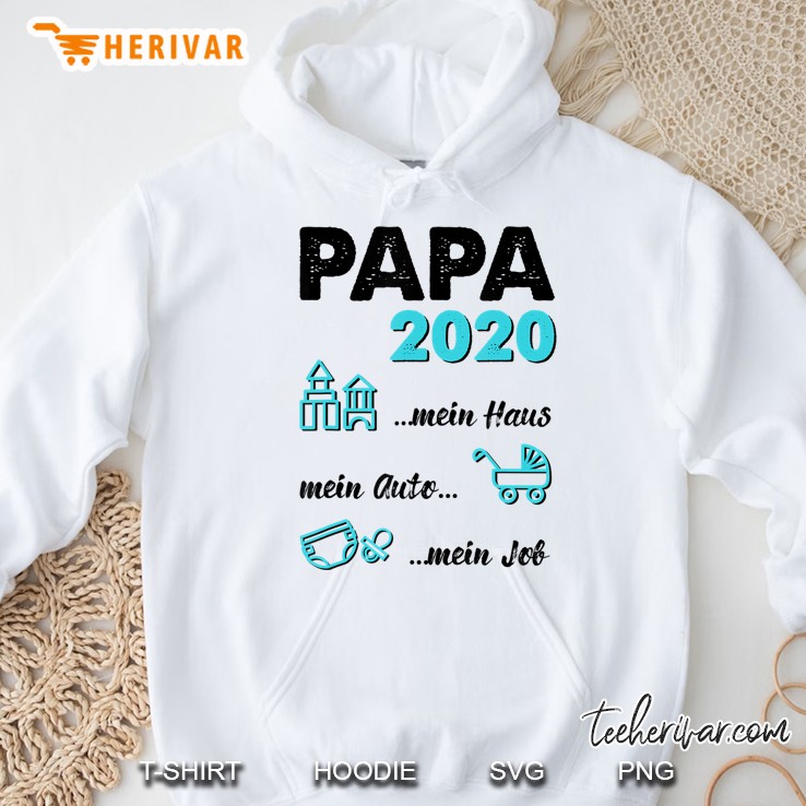 Herren Papa 2020 Werdender Vater Mein Haus Auto Job Lustiger Spruch Hoodie
