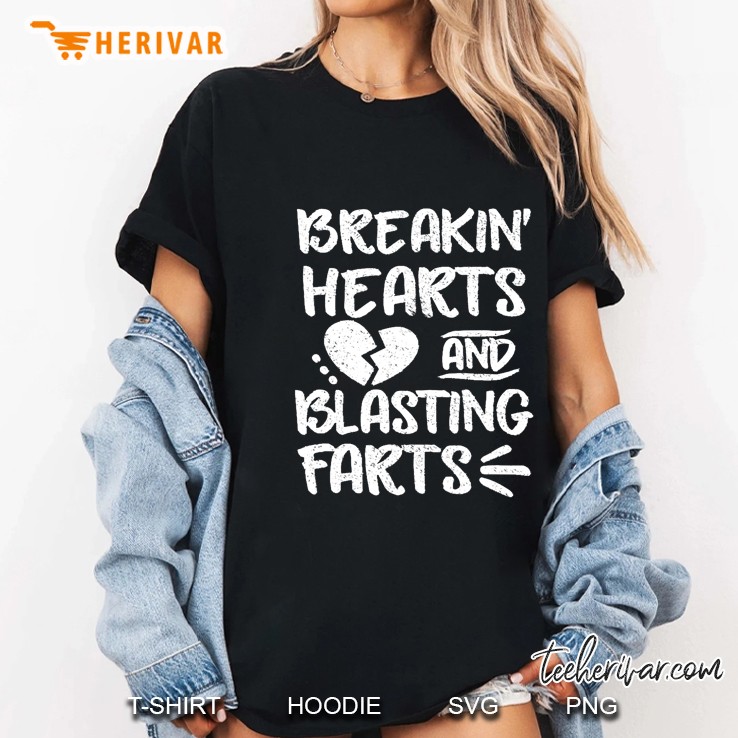 Breaking Hearts And Blasting Farts Funny Kids Gift Hoodie