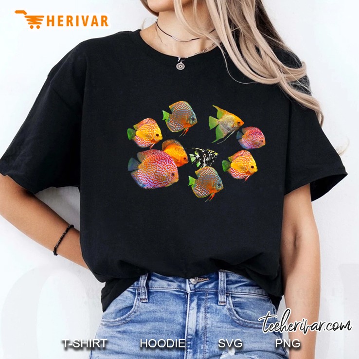 Discus Fish Underwater Sea Funny Ocean Fishes Shirt Ladies Tee