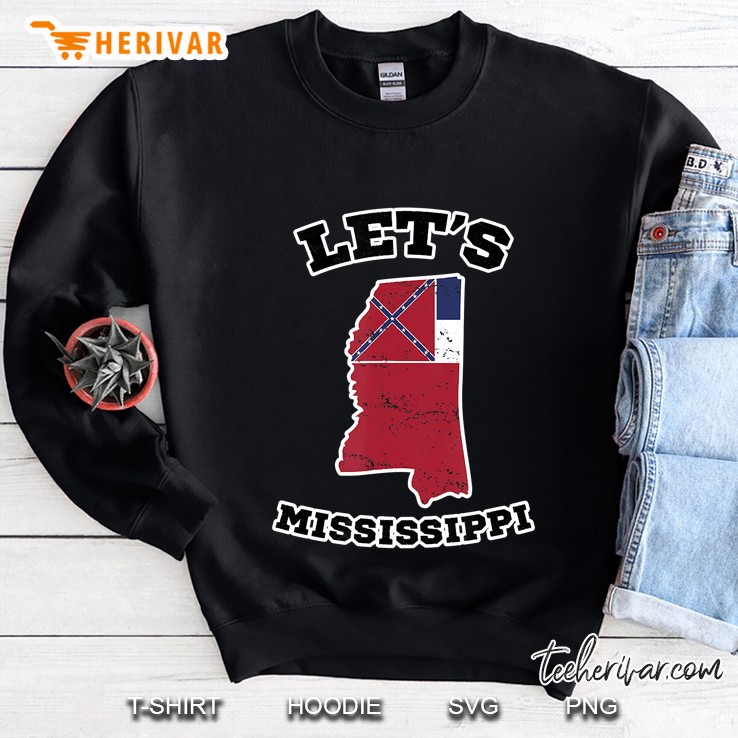 Great State Of Mississippi Distressed Flag Sweatshirt