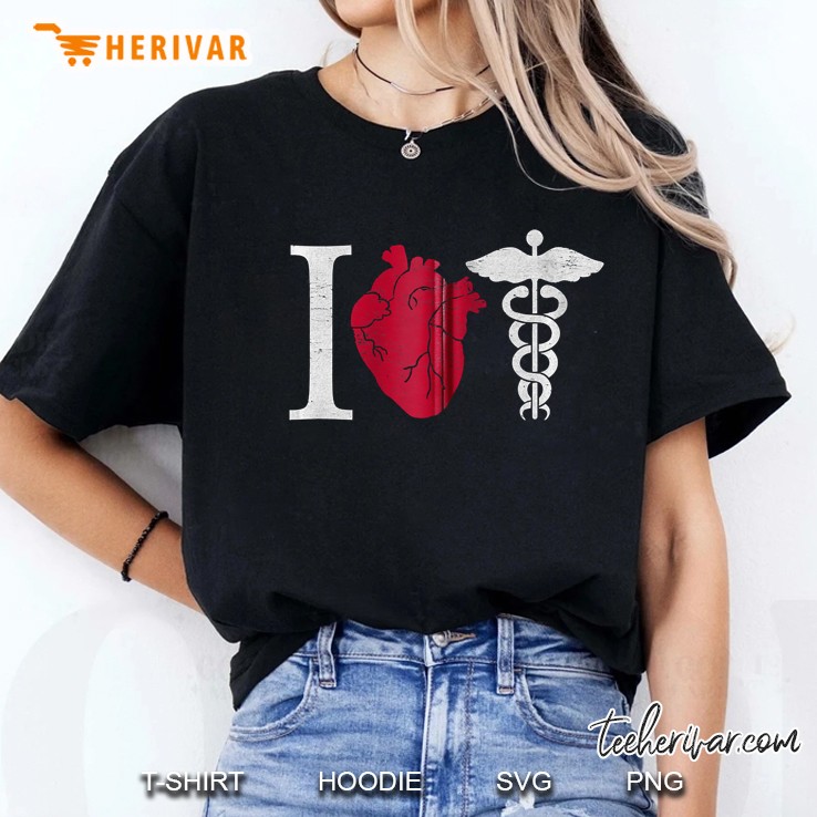 I Love Medicine - Anatomical Heart Cardiac Nurse Doctor Zip Ladies Tee