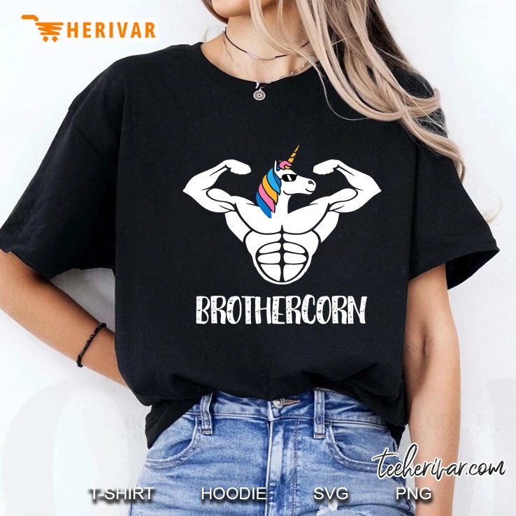 Mens Unicorn Bro Gif - Brother + Corn = Brothercorn Ladies Tee