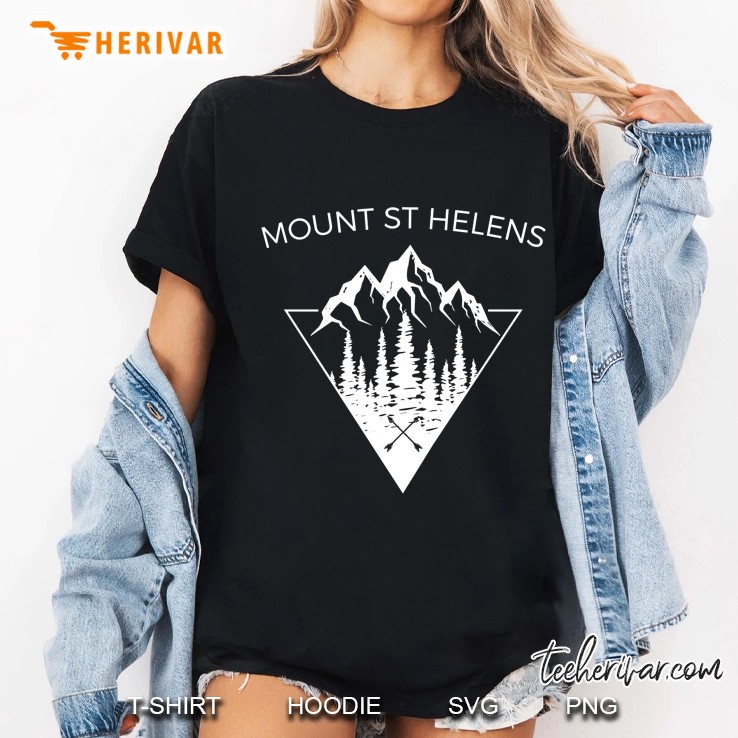 Mount St Helens Cool Mt St Helens Hooded Ladies Tee