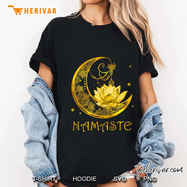 Namaste Moon And Lotus Mandala Love Yoga Ladies Tee