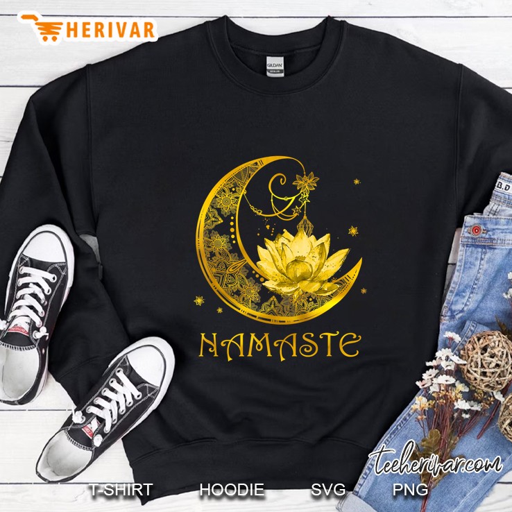 Namaste Moon And Lotus Mandala Love Yoga Sweatshirt